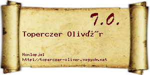 Toperczer Olivér névjegykártya